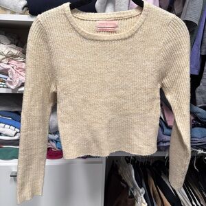 Urban Outfitters Beige Ribbed Crewneck Sweater